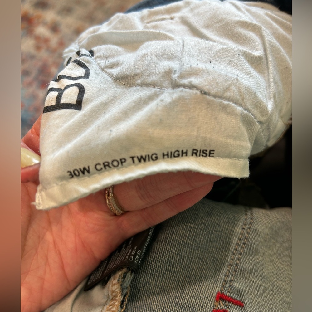 Distressed Patch Jeans - image 4